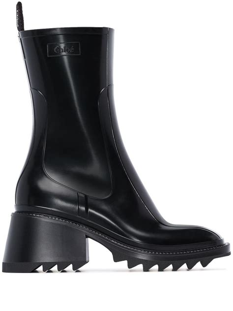 chloe rain boots black